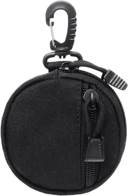 Productafbeelding van Compacte zwarte portemonnee met haak - 10 x 10 x 2,5 cm