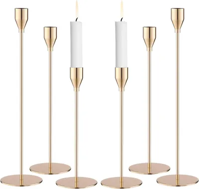 Produktbild von Kerzenhalter, Kerzenständer, Kerzenständer Stabkerzen 6 Pack Candle Holder für Party Geburtstag Abendessen Vintage Deko