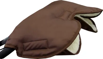 Produktbild von BAMBINIWELT universaler Muff Handwärmer für Kinderwagen Buggy Jogger mit Wolle UNI BRAUN