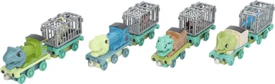 Produktbild von 8 Stück Dinosaurier-Transportauto-Spielzeug, magnetische Verbindung, Legierung, LKW-Spielzeug für Kinder