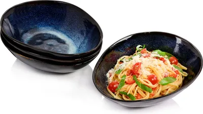 Produktbild von SÄNGER | Pastaschalen Tokio aus Steingut, 4-teiliges Pasta Teller Set, Bowl Schüssel, Modernes Design