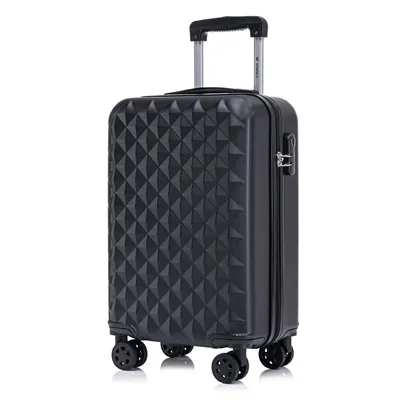 Produktbild von Koffer Trolley Reisekoffer Suitcase, Rollkoffer Handgepäck ,mit 4 Rollen360°, Hartschalenreisekoffer, Zahlenschloss, Weicher Gummigriff (M,Schwarz)