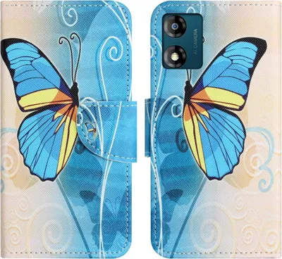 Produktbild von Motorola Moto E13 Hülle - Coverup Klapphülle - Blauer Schmetterling