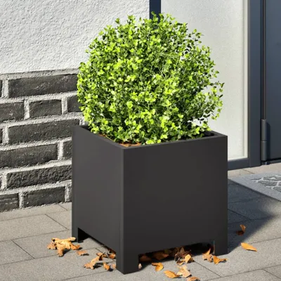 Produktbild von （Robust Möbel）Pflanztopf/Blumenkübel Moderne - Pflanzkübel - Blumentopf Schwarz 30x30x30 Stahl Promotion722113 - Beete