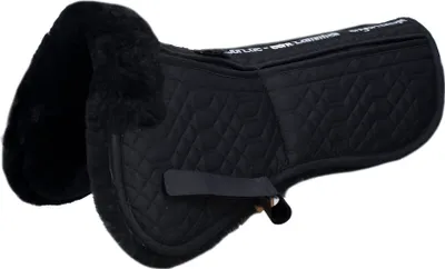 Produktbild von Engel Reitsport Sattelkissen SAKIS1AP Lammfell & Baumwollsteppstoff, Fellkranz vorne, Korrektur Aufpolstertaschen außen Schwarz/Schwarz M
