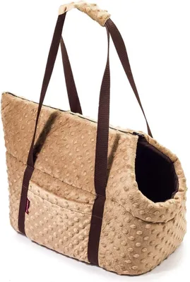 Hundetasche Tragetasche Transporttasche für Hunde Katzen Transportbox Tasche Neu Beige Minky XS