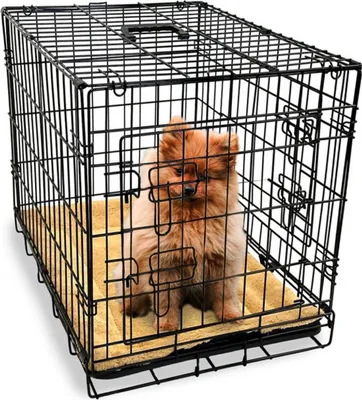 Produktbild von Gopets Hundebox altbar S - Hundehütte - Bank - Für Hunde - Inkl. Plaid - 2 Türen - 61 x 43 x 48 cm