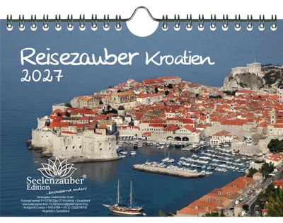 Produktbild von Reisezauber Kroatien DIN A5 Kalender für 2027 Kroatien Zagreb Meer Strand Urlaub - Seelenzauber