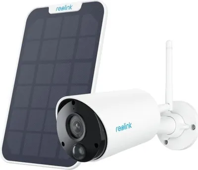 Produktbild von REOLINK B320 Überwachungskamera Aussen, Solarpanel, 5200mAh Akku, Nachtsicht, Person/Fahrzeug/Tiererkennung, Weiss