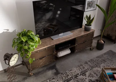 Produktbild von MASSIVMOEBEL24 TV-Board Mango 170x40x60 braun lackeirt HEAVY INDUSTRY #233