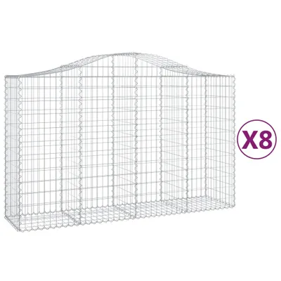 Immagine prodotto di vidaXL Gabbioni ad arco alto 8 pezzi 200x50x120/140 cm Ferro zincato