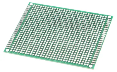 Produktbild von Doppelseitige PCB Leiterplatte (grün) - 70 x 90mm Rastermaß 2.54 mm