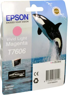 Produktbild von Epson T7606 Vivid Light Magenta, Magenta, Tinte auf Pigmentbasis, 25,9 ml, 1 Stück(e), Einzelpackung