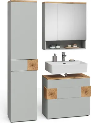 Obrázek produktu pro Koupelnový nábytek Vicco Eden Šedá 3dílná, Model 59867