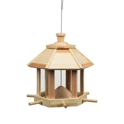 Produktbild von HI Vogel-Futterhaus zum Aufhängen Hausförmig 26x27 cm Natur
