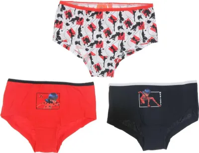 Zdjęcie produktu dla Bawełniana bielizna Miraculous Ladybug 3-pack - Wygodne majtki dla dzieci 134/140