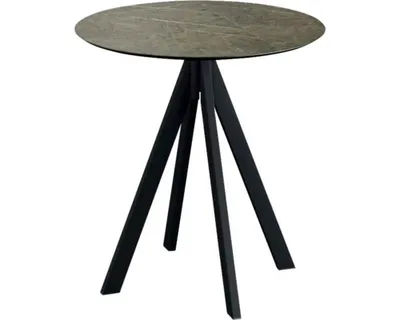 Produktbild von Infinity Terrassentisch Schwarz gestell + Midnight Marble HPL Ø70 cm