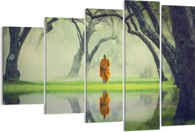 Produktbild von Bild auf Leinwand - Leinwandbild - 5 Teile - Mönch Wald Nebel - 150x100cm - Wand Bild - Wanddeko - Wandbilder - Leinwanddruck - Bilder - Wanddekoration - Leinwand bilder - Wandbild - EG150x100-4286