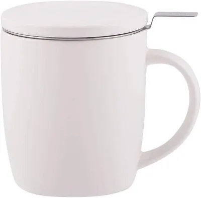 Produktbild von Plint Teetasse mit Sieb und Deckel Tasse Becher Keramik weiß