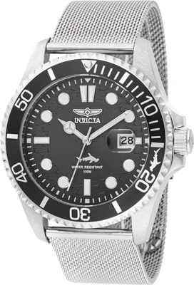 Zdjęcie produktu dla Invicta Pro Diver 47172 Zegarek Męski - Mechanizm Kwarcowy - Stal Nierdzewna z Czarną Tarcza - 43 mm