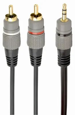 Produktbild von Gembird CCA-352-1.5M, 3.5mm, Männlich, 2 x RCA, Männlich, 1,5 m, Schwarz