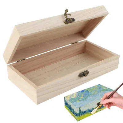 2er-Set Holzkisten mit Deckel 20x10x5 cm natur