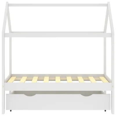 Produktbild von "Winterschlussverkauf "Kinderbett - CLORIS - Jugendbett eleganten Design - mit Schublade Weiß Massivholz Kiefer 70x140 cm - DEMöbel7554045