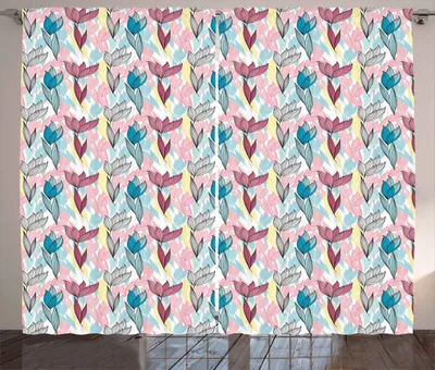 Produktbild von ABAKUHAUS Blätter Rustikaler Gardine, Bunter Pflanzenlaub, Schlafzimmer Kräuselband Vorhang mit Schlaufen und Haken, 280 x 225 cm, Mehrfarbig