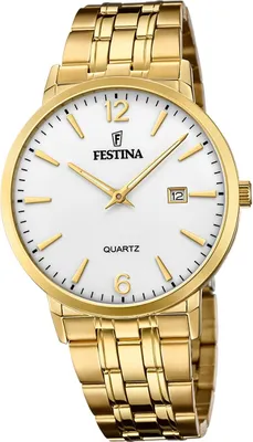 Produktbild von Festina Edelstahl Elegant Herren Uhr F20513/2 Armband-Uhr gold Klassik D2UF20513/2
