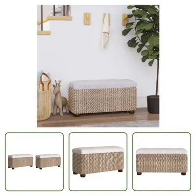 Obrázok produktu pre The Living Store Lavice s úložným priestorom a vankúšmi v sivej farbe 2 ks 69 cm cattail