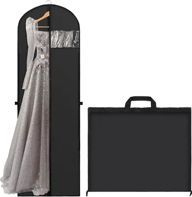 Zdjęcie produktu dla Hejo worek na ubrania 180x60cm Czarny Oddychający Składany Przezroczyste okno