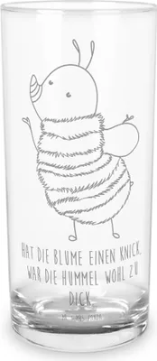 Produktbild von Mr. & Mrs. Panda Glas Hummel flauschig 400 ml - Transparent - Geschenk, Lustige Sprüche, Biene, Trinkglas, Wasserglas, Cocktailglas, Tumbler, Blume, Natur, Longdrinkglas