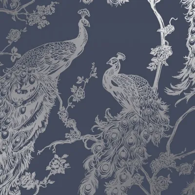 Image de Holden Décor - Papier peint "Glistening", paon AG191 (taille unique) (bleu marine)