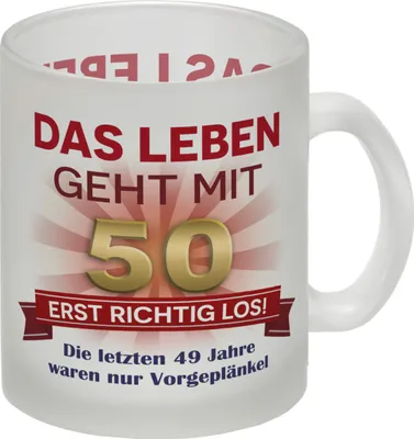 Produktbild von 50. Geburtstag Glas Tasse mit lustigem Spruch: Vorgeplänkel