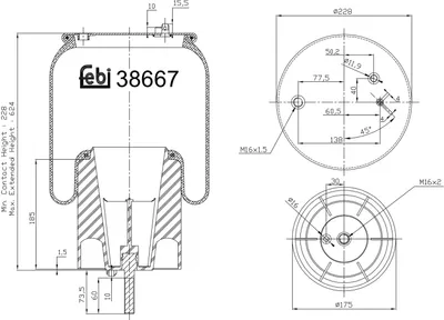 Image de Soufflet de ressort, suspension pneumatique FEBI 38667