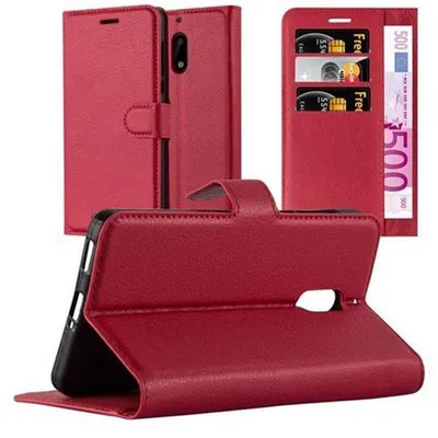 Immagine prodotto di Cadorabo cover per Nokia 6 2017 cover protettiva in rosso custodia per cellulare cover chiusura magnetica
