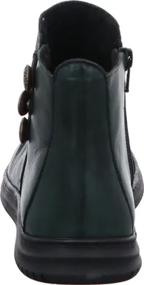 Produktbild von Gemini Damen Stiefelette Leder in geraffter Optik mit Messingknöpfen 337083-02, Größe:37 EU, Farbe:Grün