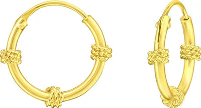 Produktbild von Vergoldete Creolen Ohrringe 925 Sterling Silber mit Knoten