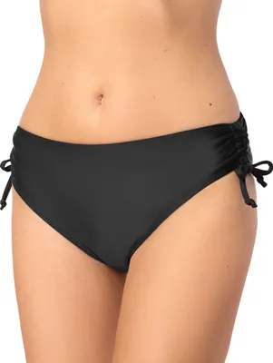 Produktbild von Bellivalini Damen Bikini Slip mit Raffung Badeshorts Badehose Bikinihose Bikini Unterteil VR-Brief-2 (Schwarz, XL)