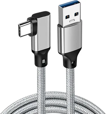 Produktbild von INF Typ-C-Datenkabel – 90°-Winkeldesign Grau L
