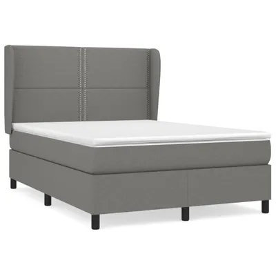 Produktbild von vidaXL Boxspringbett mit Matratze Dunkelgrau 140x200 cm Stoff