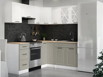 Obrázek produktu pro Rohová kuchyňská linka ASTRID 190x170cm - Bílá + kamenný