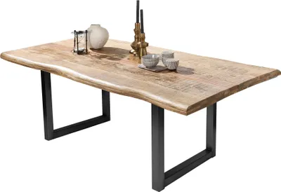 Produktbild von SIT Möbel Esstisch mit Baumkante | 220 cm | Tischplatte Mango-Holz natur | Kufen-Gestell Metall antikschwarz | B 220 x T 100 x H 76 cm | 15493-11 | Serie TABLES & CO