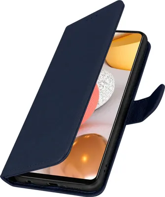 Image de Étui rabattable en simili cuir pour Samsung Galaxy A42, de couleur bleu nuit, avec fonction support
