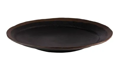 Produktbild von APS 84730 Teller MARONE, Ø 28 cm, Höhe 3,5 cm, Melamin, schwarz mit braunem Rand