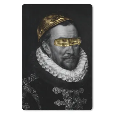 Produktbild von MuchoWow® Mauspad Mousepad Wilhelm von Oranien - Adriaen Thomasz - Schwarz - Weiß 18x27 cm - Mousepads - Maus Mat - Pad - Mausunterlage