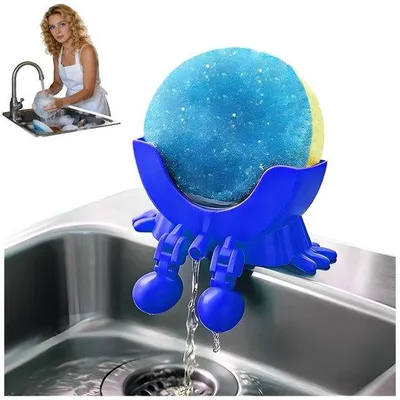 Produktbild von Spülbecken-Abtropfgestell mit Schwammhalterung - Blau