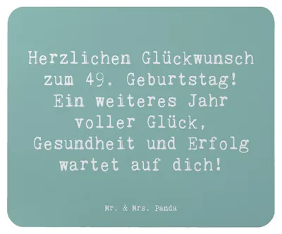 Produktbild von Mr. & Mrs. Panda Mouse Pad Spruch 49. Geburtstag - Meeresbrise - Geschenk, handgefertigte Geschenke, Aufregung, besondere Momente, Mauspad, Mousepad, Lebensjahre, laptop