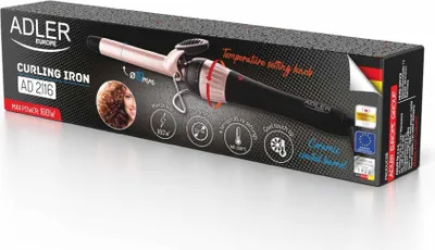 Obrázek produktu pro Adler | Curling Iron | AD 2116 | Ceramic heating system | Barrel diameter 19 mm | Temperature (max) 200 °C | 36 W | Black/Pink