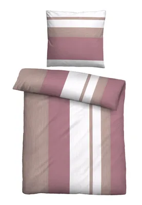 Produktbild von Traumhaft schlafen - Castell - Markenbettwäsche Thermo-Fleece Bettwäsche 0360443 LÄNGSSTREIFEN color: altrosa, size: 1x 135x200 cm + 1x 80x80 cm
